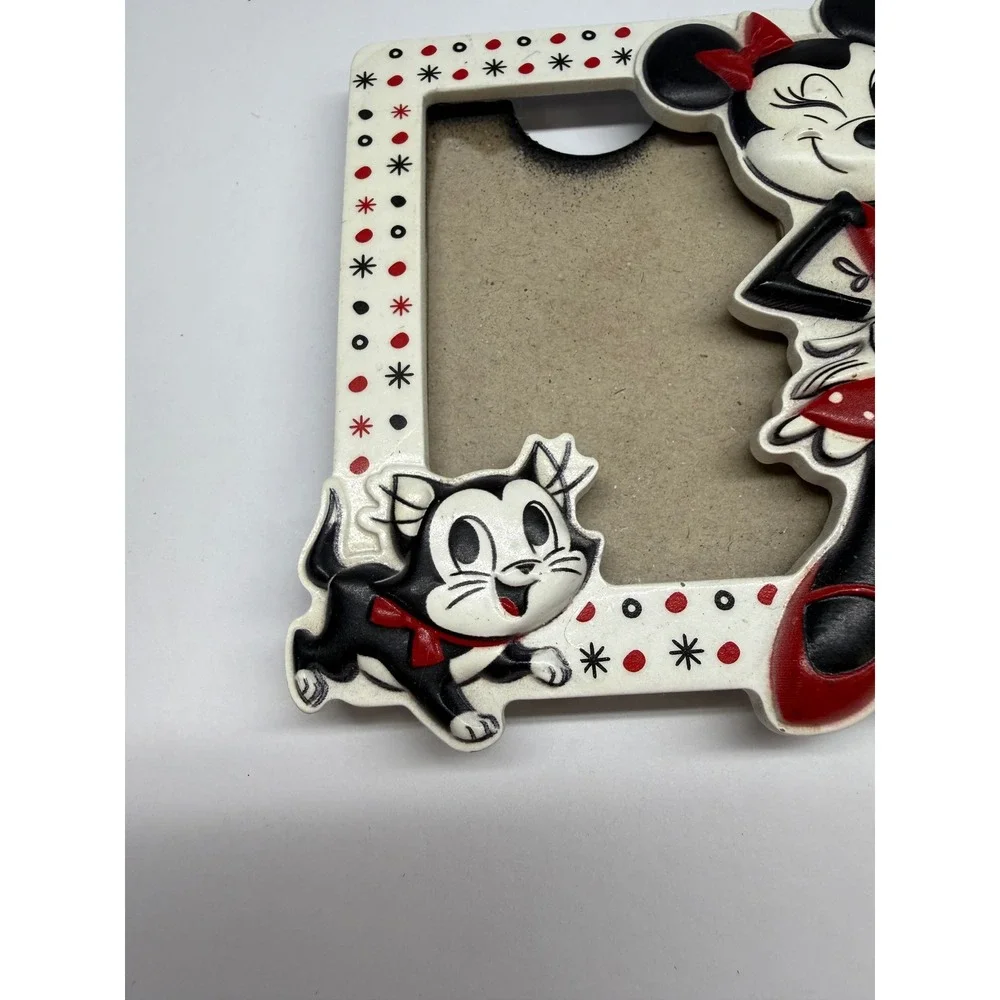 Disney Parks Minnie Mouse FigaroCat Polka Dot Magnet Photo Frame Red White Black